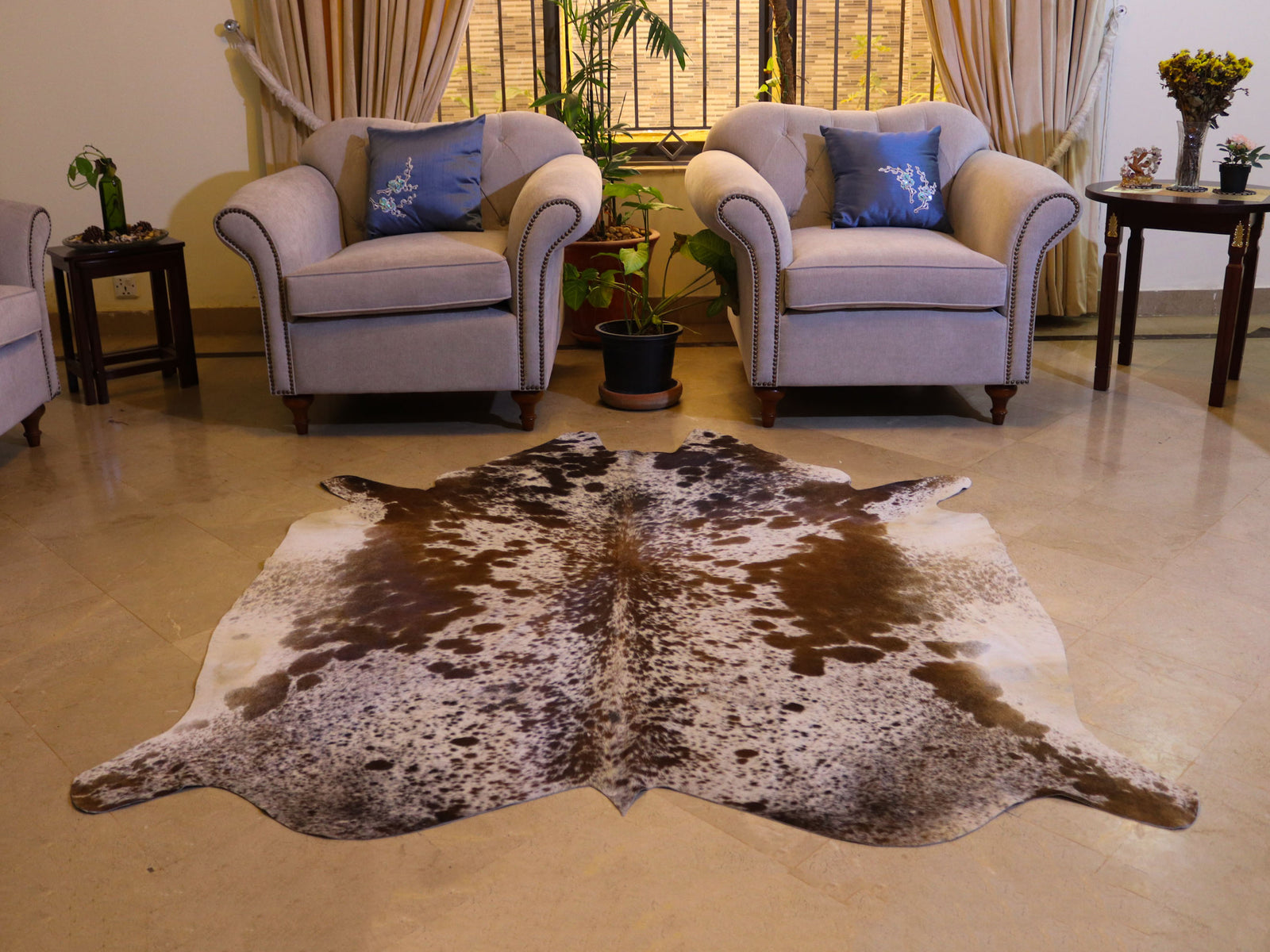 Tricolor Speckled Cowhide Rug