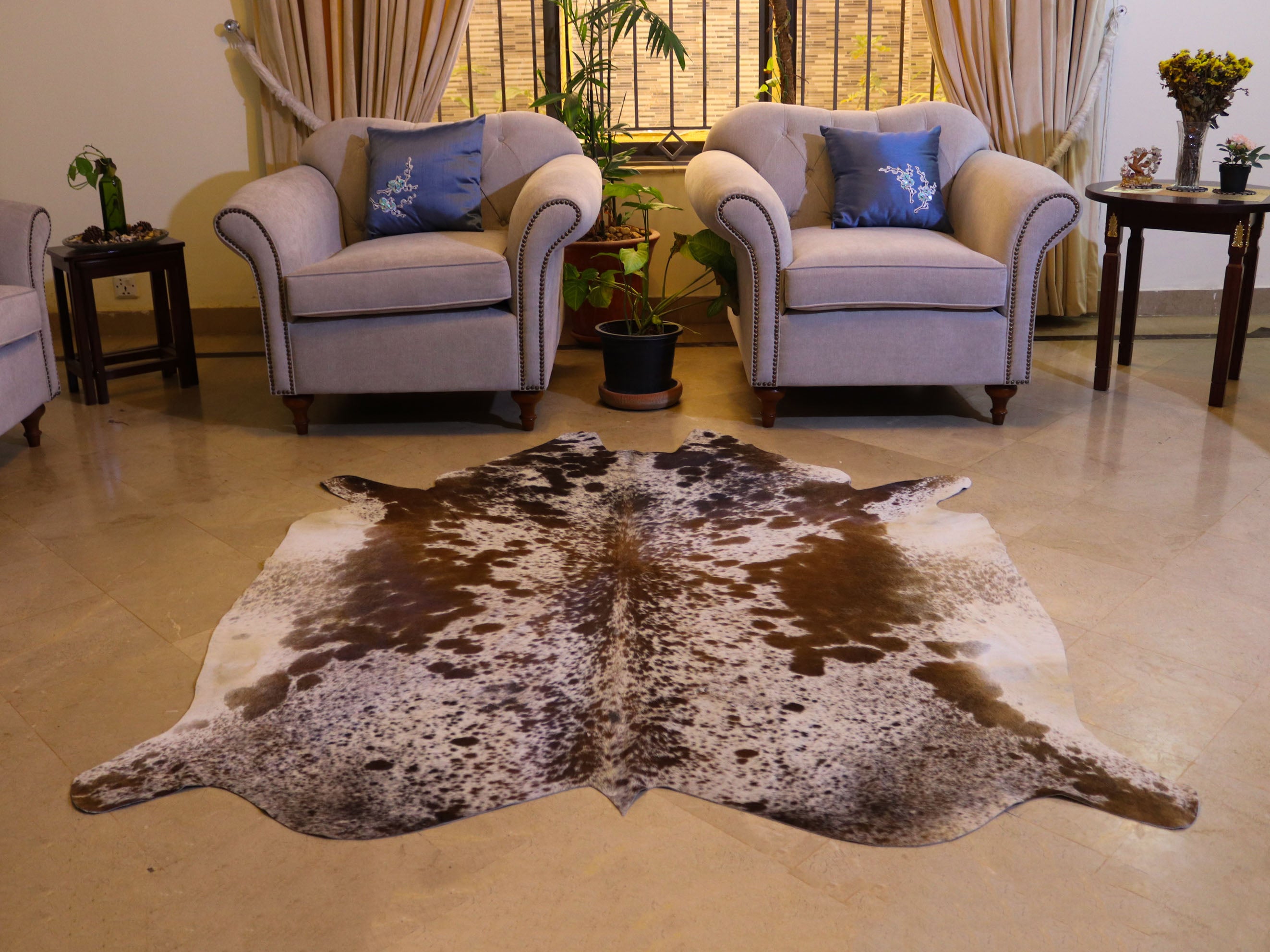Tricolor Speckled Cowhide Rug