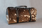 Cowhide Duffel Bag - Brown and White Tricolor