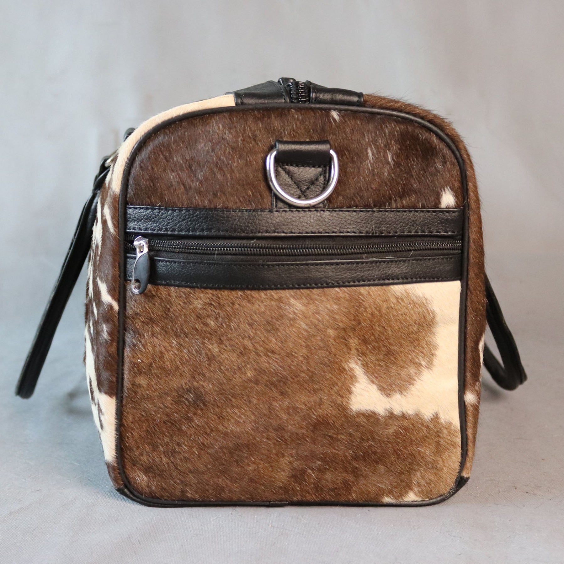 Cowhide Duffel Bag - Brown and White Tricolor