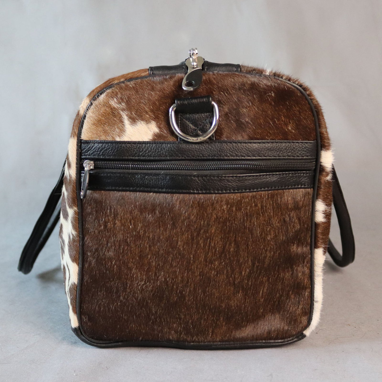 Cowhide Duffel Bag - Brown and White Tricolor