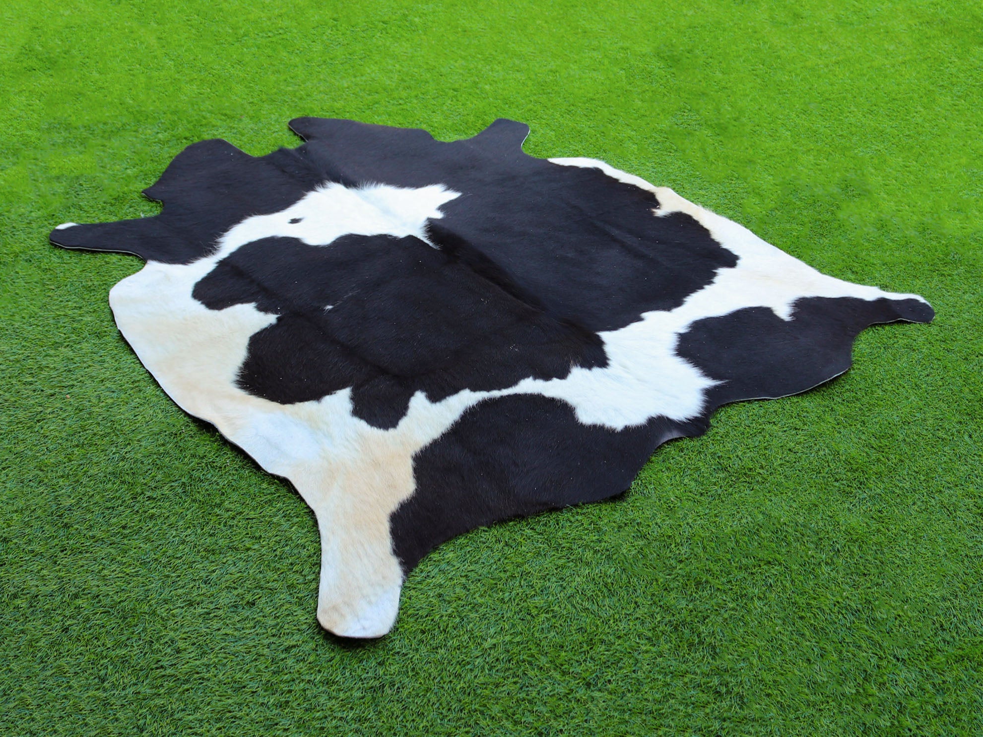 Black and White Cowhide in Panda Print Style