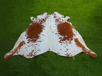 Tan Brown and White Exclusive Cowhide Rug