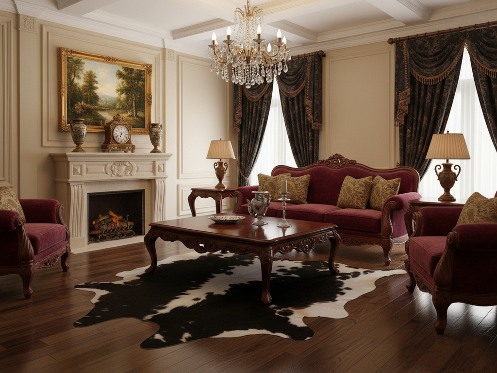 Black and White Exclusive Hereford Cowhide Rug
