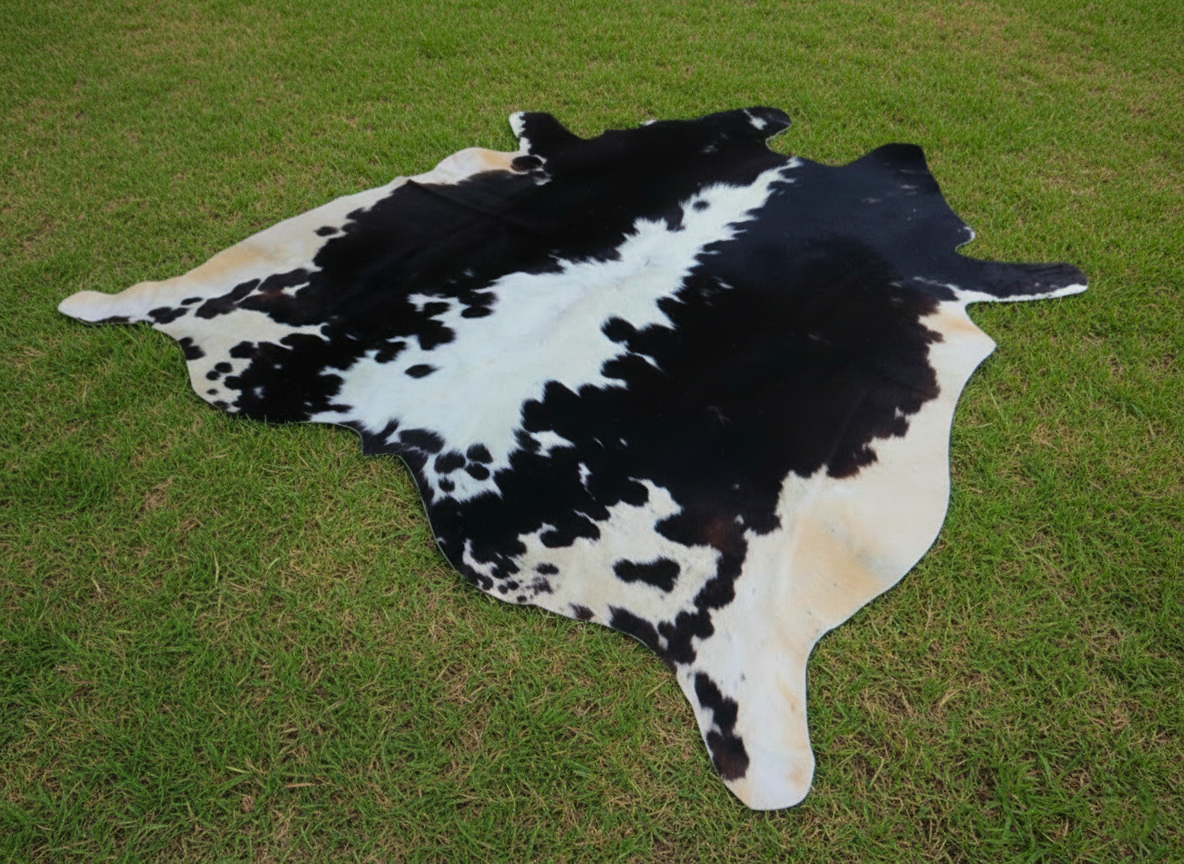 Black and White Exclusive Hereford Cowhide Rug