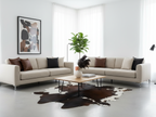 Exclusive Tricolor Cowhide Rug in Panda Print Style