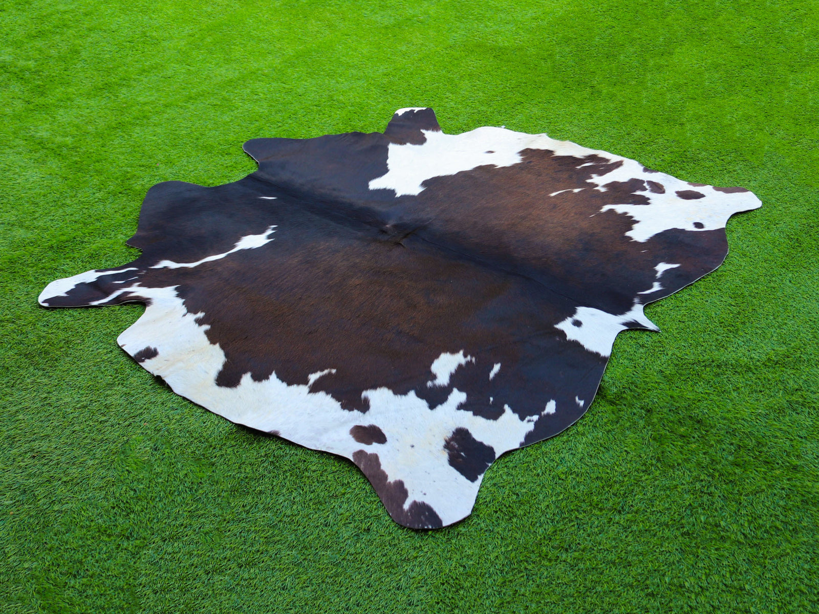 Exclusive Tricolor Cowhide Rug in Panda Print Style