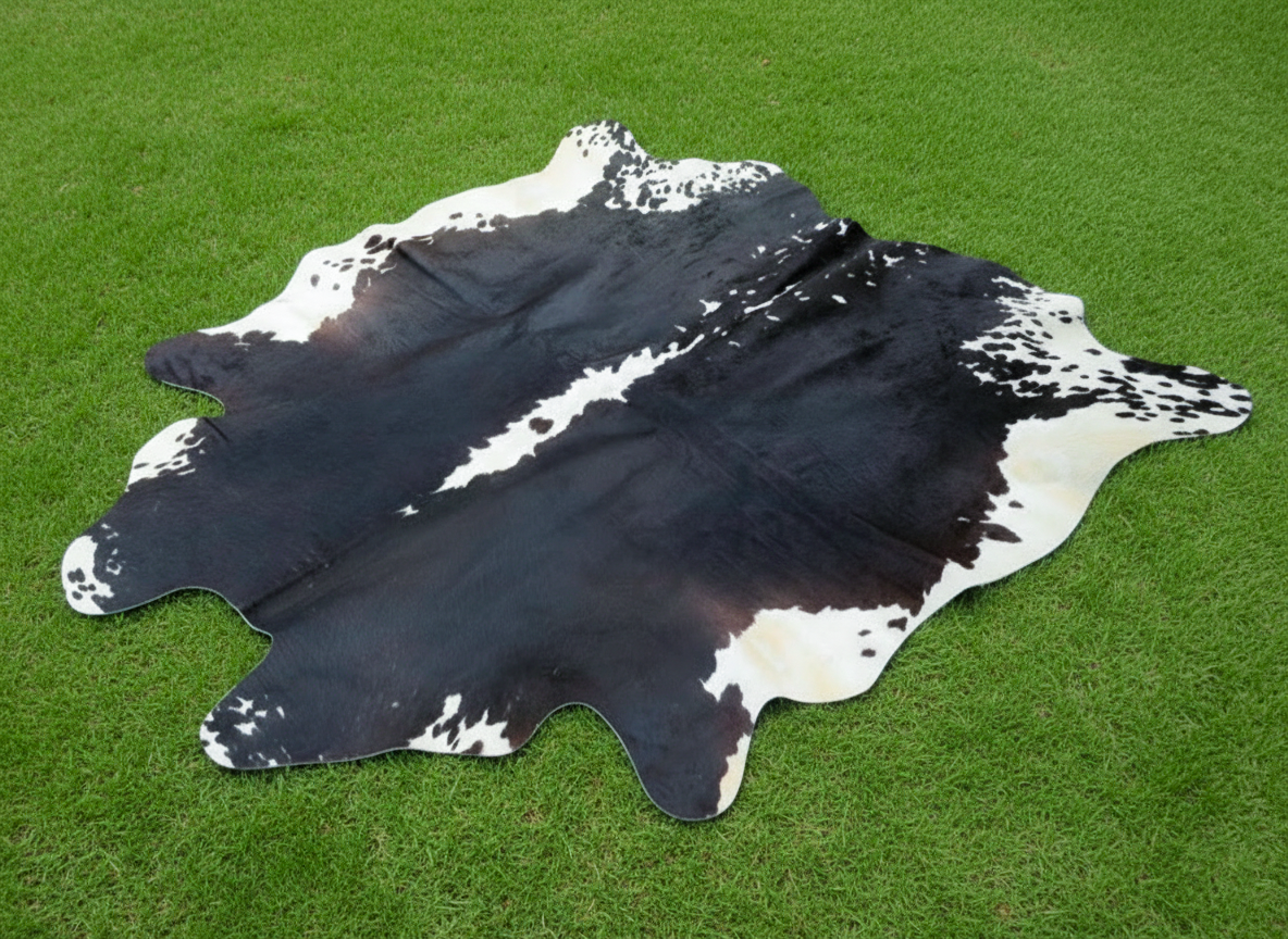 Black and White Hereford Cowhide with Light Tricolor Shade