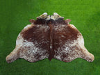 Reddish Brown Salt and Pepper Print Cowhide Rug