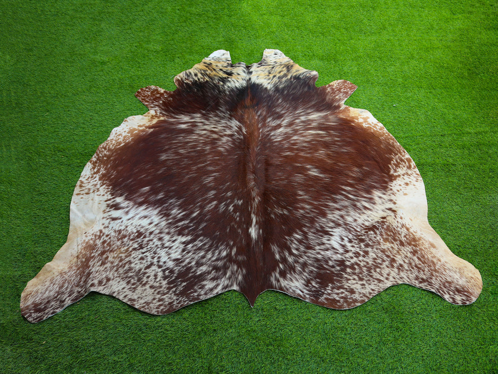 Tricolor Salt and Pepper Print Cowhide Rug