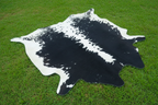 Black and White Speckled Hereford Cowhide Rug