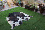 Tricolor Panda Print Cowhide Rug