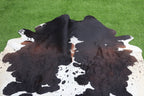 Tricolor Panda Print Cowhide Rug