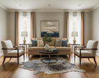 Chocolate Brown and White Cowhide Rug in Salt and Pepper Print