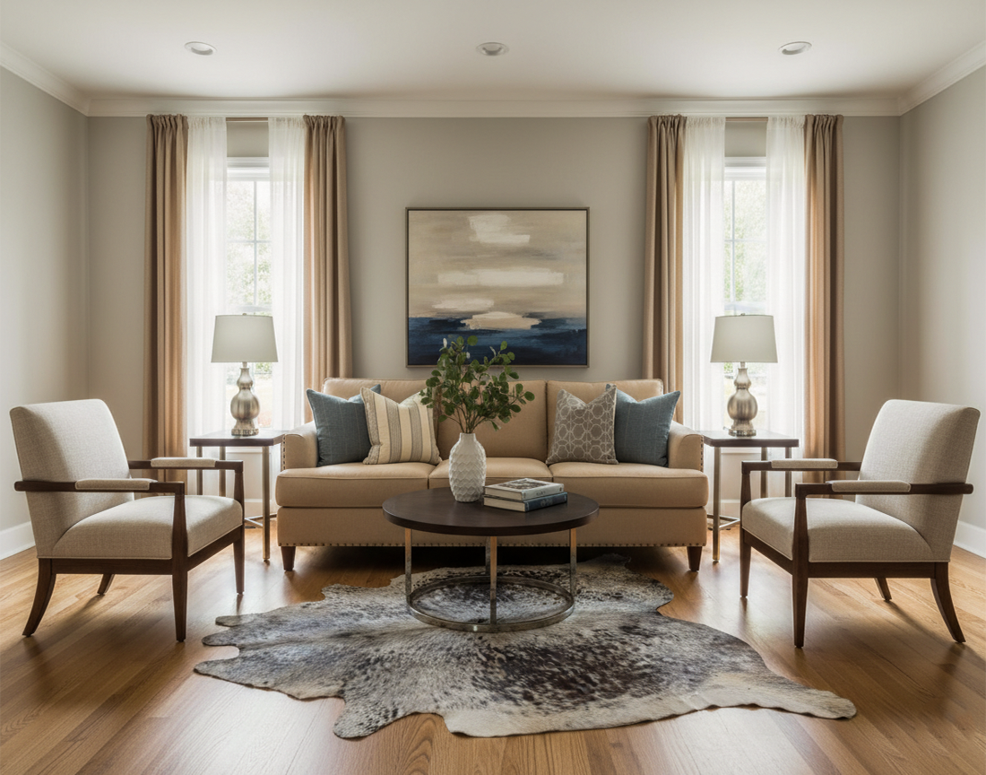 Chocolate Brown and White Cowhide Rug in Salt and Pepper Print