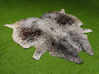 Chocolate Brown and White Cowhide Rug in Salt and Pepper Print