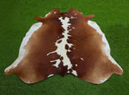 Brown and White Hereford Cowhide Rug