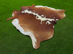 Brown and White Hereford Cowhide Rug