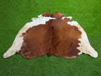 Brown and White Hair-On Cowhide Rug in Panda Print