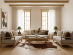 Brown and White Hair-On Cowhide Rug in Panda Print