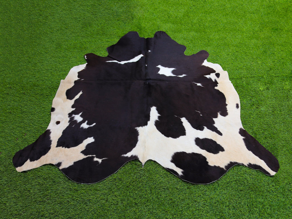 Black and White Panda Print Cowhide Rug