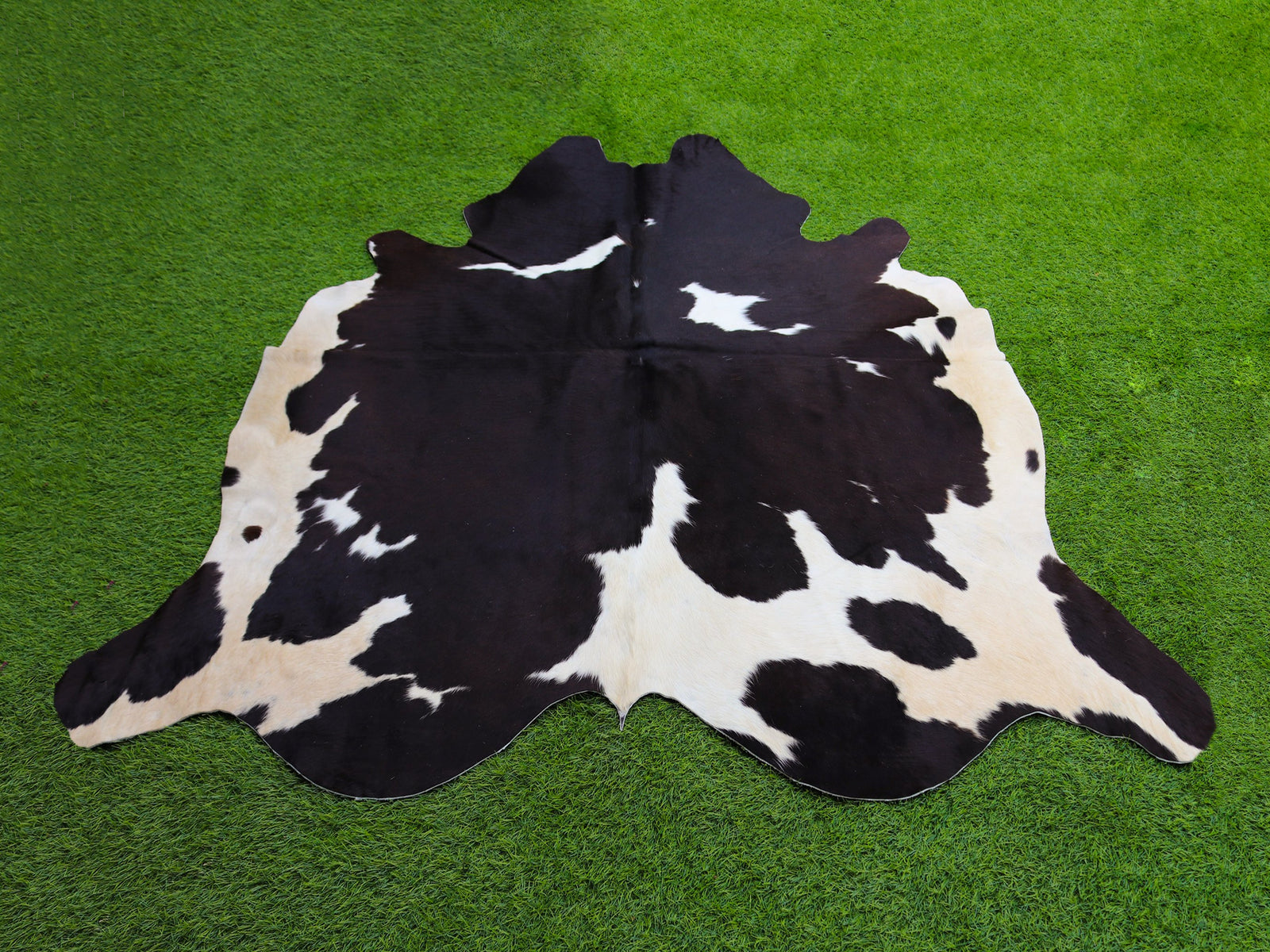 Black and White Panda Print Cowhide Rug