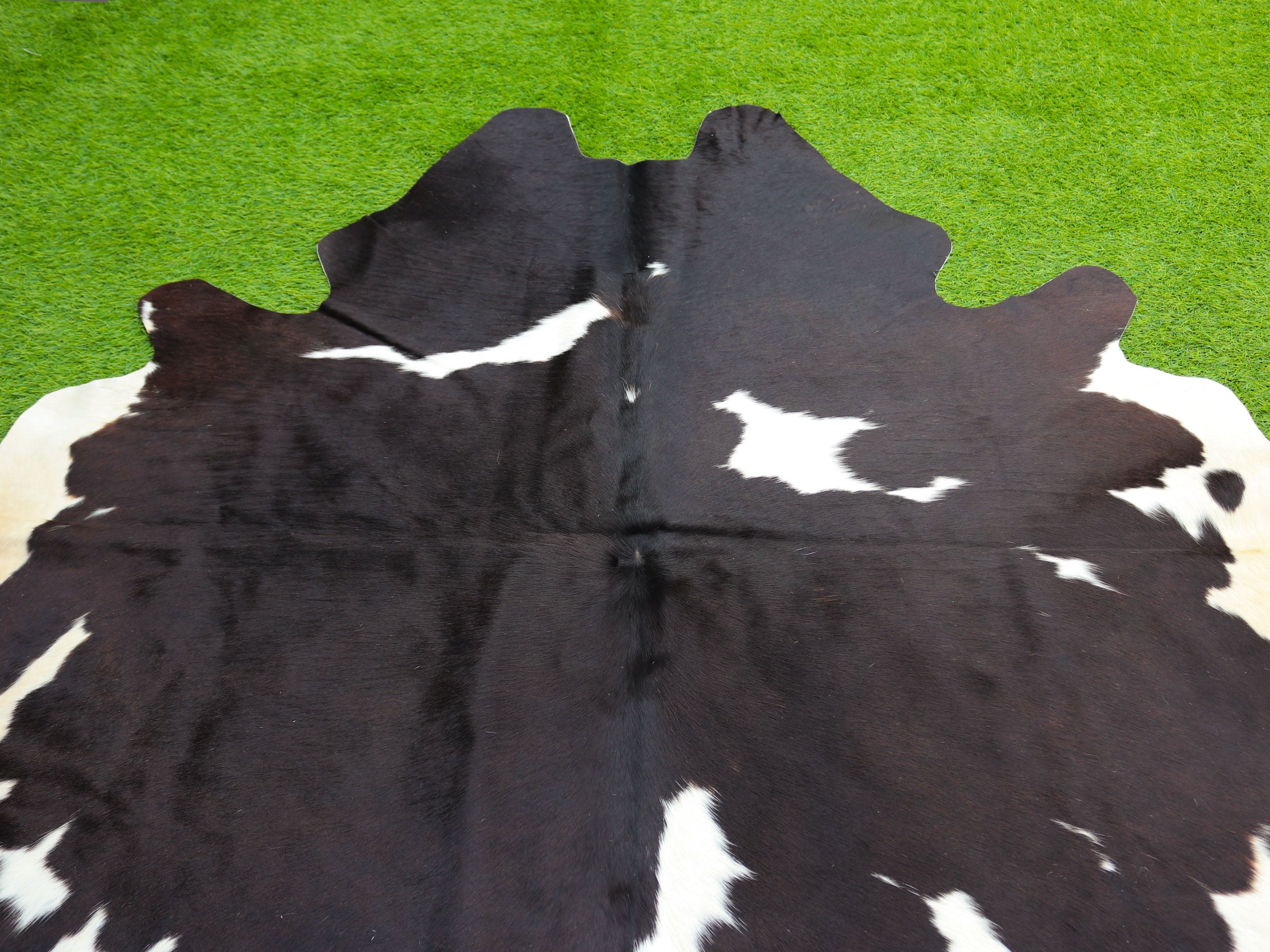 Black and White Panda Print Cowhide Rug