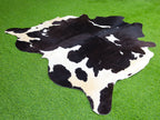Black and White Panda Print Cowhide Rug