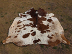 Brown and White Panda Print Cowhide Area Rug