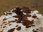 Brown and White Panda Print Cowhide Area Rug