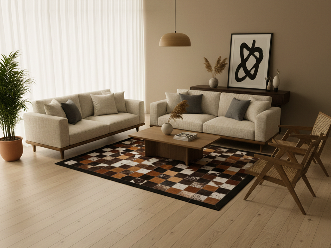 Tricolor Custom Patchwork Rug – Designer Rug