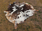Chocolate Brown and White Luxury Cowhide Rug