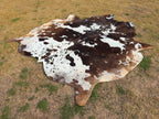 Chocolate Brown and White Luxury Cowhide Rug