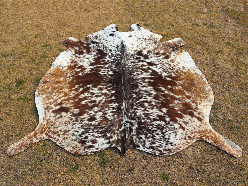 Tricolor Salt and Pepper Print Hair-On Cowhide Rug