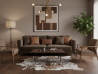 Tricolor Salt and Pepper Print Hair-On Cowhide Rug
