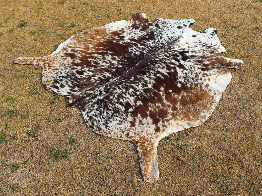 Tricolor Salt and Pepper Print Hair-On Cowhide Rug