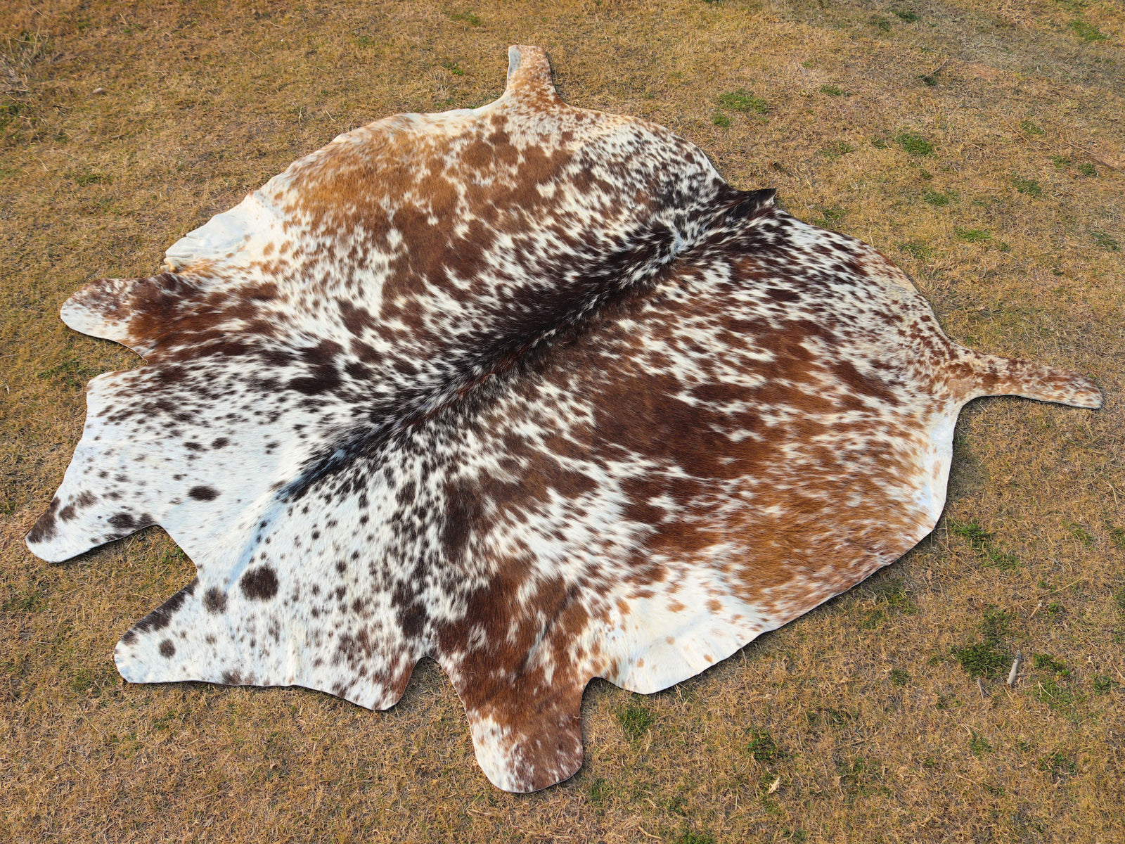 Tricolor Salt and Pepper Print Hair-On Cowhide Rug
