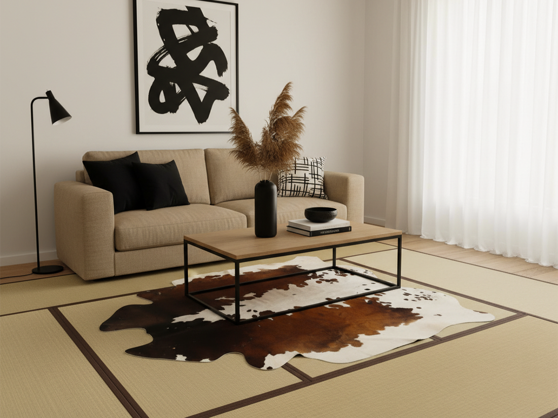 Luxury Tricolor Cowhide Area Rug
