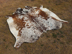 Tricolor Salt and Pepper Print Cowhide Rug