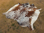 Tricolor Salt and Pepper Print Cowhide Rug