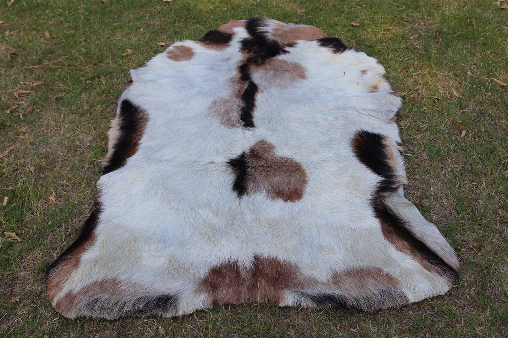 Premium Tricolor Spotted Goatskin Rug