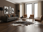 Chocolate Brown and White Cowhide Rug in Panda Print Style
