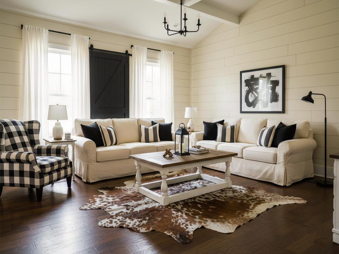 Tan Brown and White Speckled Cowhide Rug