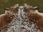 Tan Brown and White Speckled Cowhide Rug