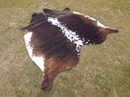 Chocolate Brown and White Hair-On Cowhide Rug