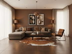 Tan Brown and White Luxury Cowhide Rug