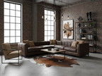 Tan Brown and White Cowhide Rug in Panda Print Style