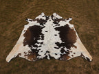 Chocolate Brown and White Cowhide Rug