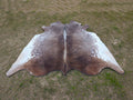 Greyish Beige and White Hereford Cowhide Rug