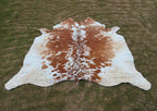 Tan Brown and White Speckled Cowhide Rug